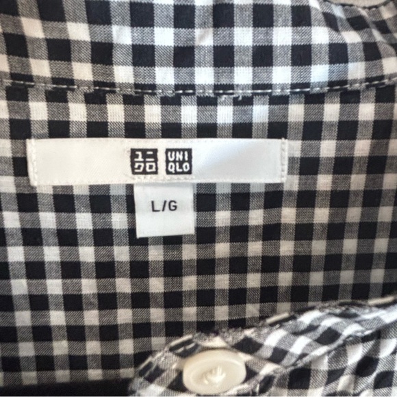 UNIQLO Sz L Black and White Gingham Sleeveless Dress Tiered Ruffles NEW WITH TAG - Picture 6 of 11